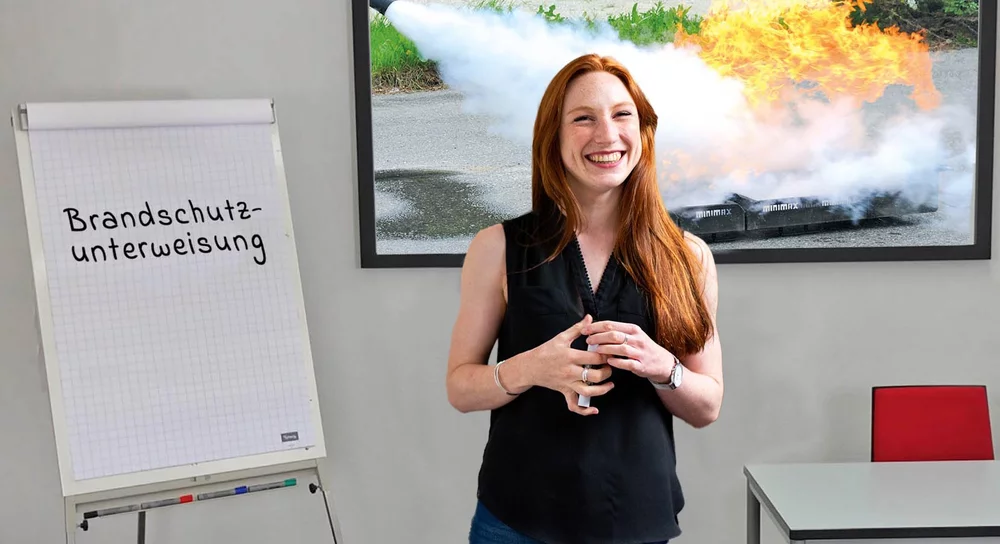 Brandschutzunterweisung, Mitarbeiterunterweisung bzw. Unterweisung im Brandschutz – z. B. durch externe Experten wie die Trainer der Minimax-Brandschutz-Akademie