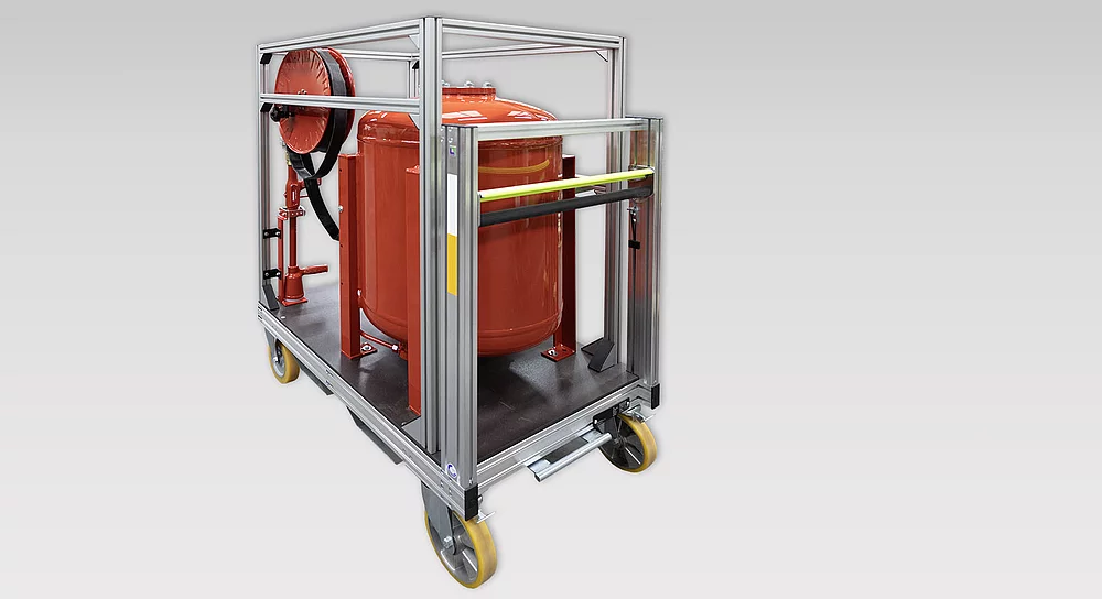 Mobile Rollcontainer-Löschanlage