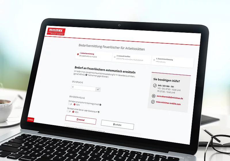 Feuerlöscher-Bedarfsermittler von Minimax