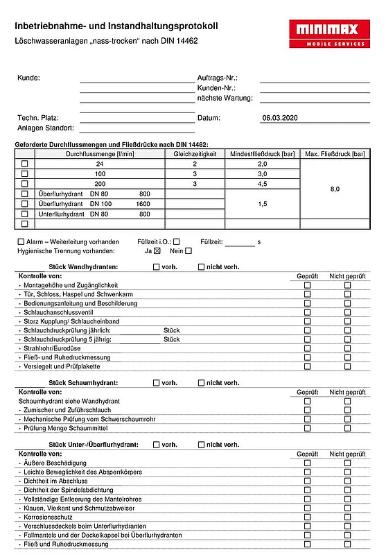 Wartung gemäß Norm und Herstellervorschriften